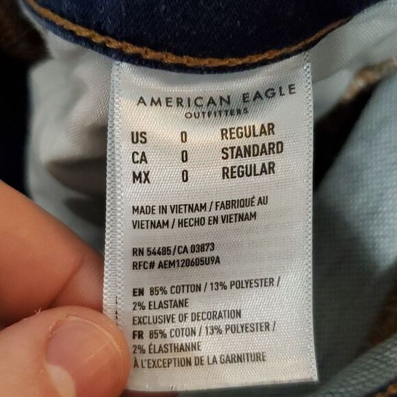 American Eagle dark wash size 0 next level stretch high rise jeggings - Picture 8 of 8